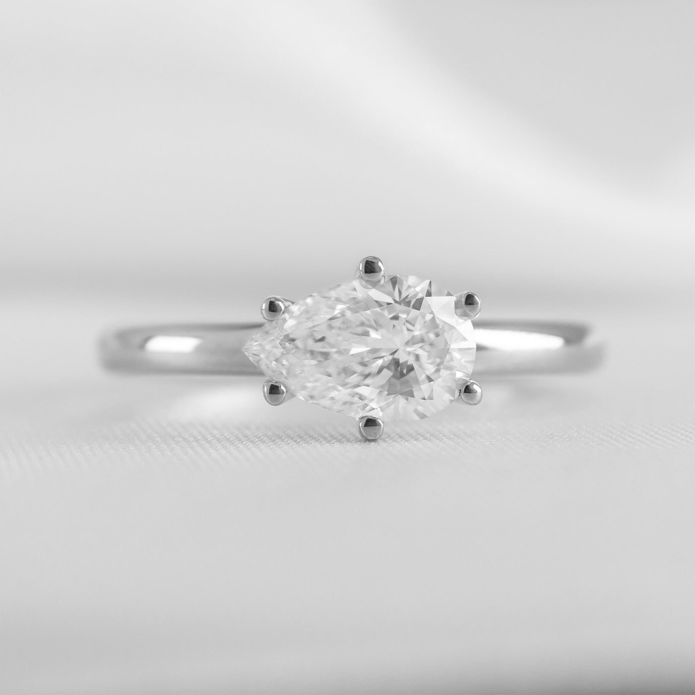 The Mia East West Moissanite Engagement Ring - Lisa Robin