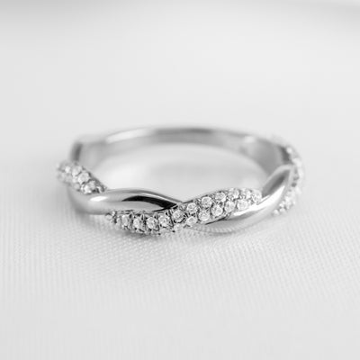 The Milan Diamond Twist Wedding Ring - Lisa Robin