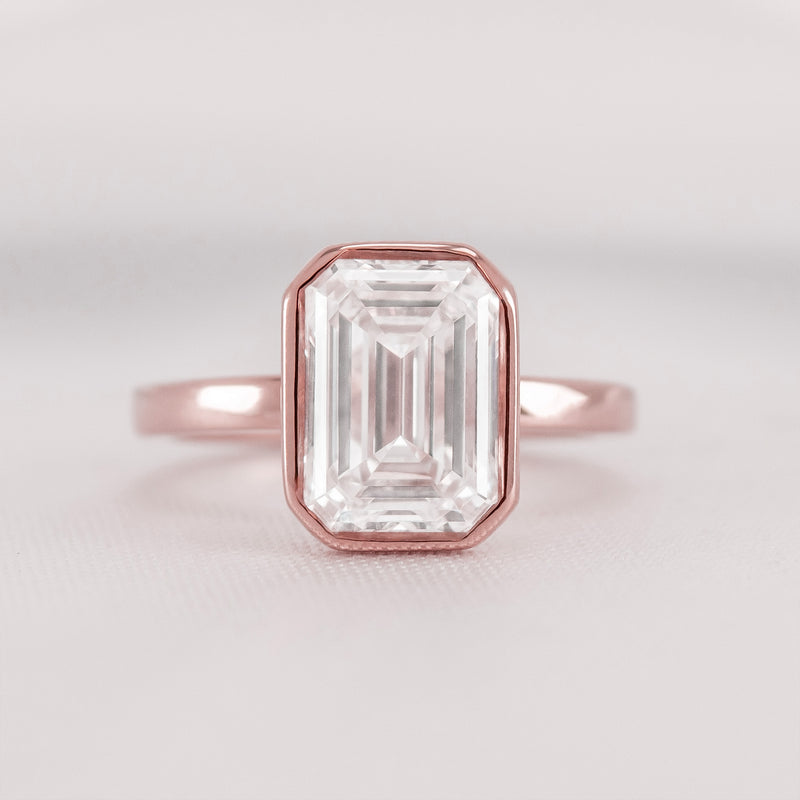 Shown in 3.0 carat * The Morgan Bezeled Diamond Engagement Ring in Emerald Cut Diamond | Lisa Robin