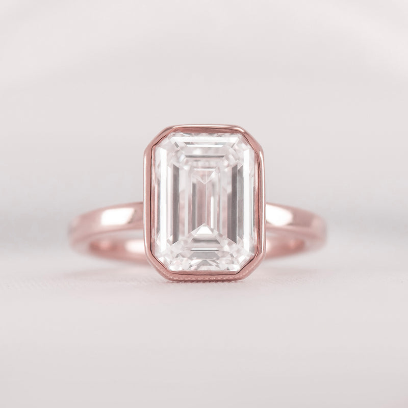 Shown in 3.0 carat * The Morgan Bezeled Diamond Engagement Ring in Emerald Cut Diamond | Lisa Robin