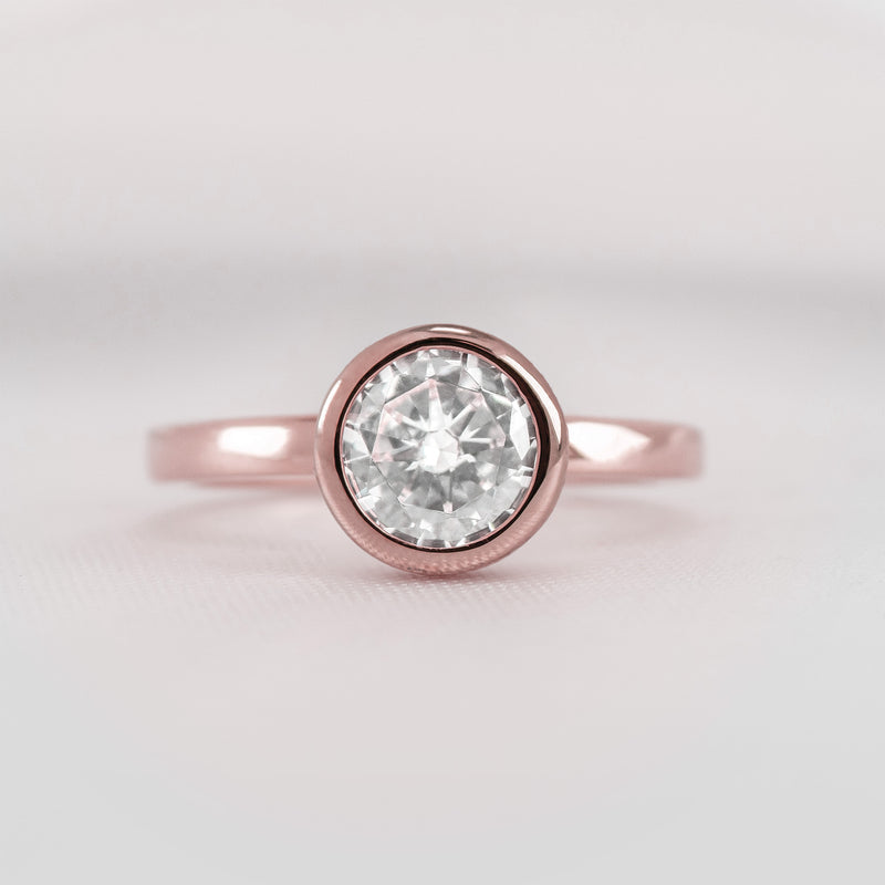 Shown in 1.0 carat * The Morgan Bezeled Diamond Engagement Ring Round Diamond | Lisa Robin