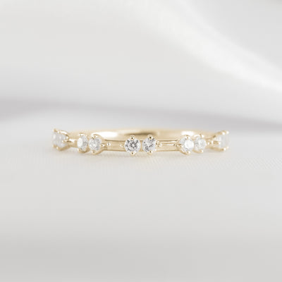 The Naomi Double Distance Diamond Wedding Ring#color_14k-yellow-gold