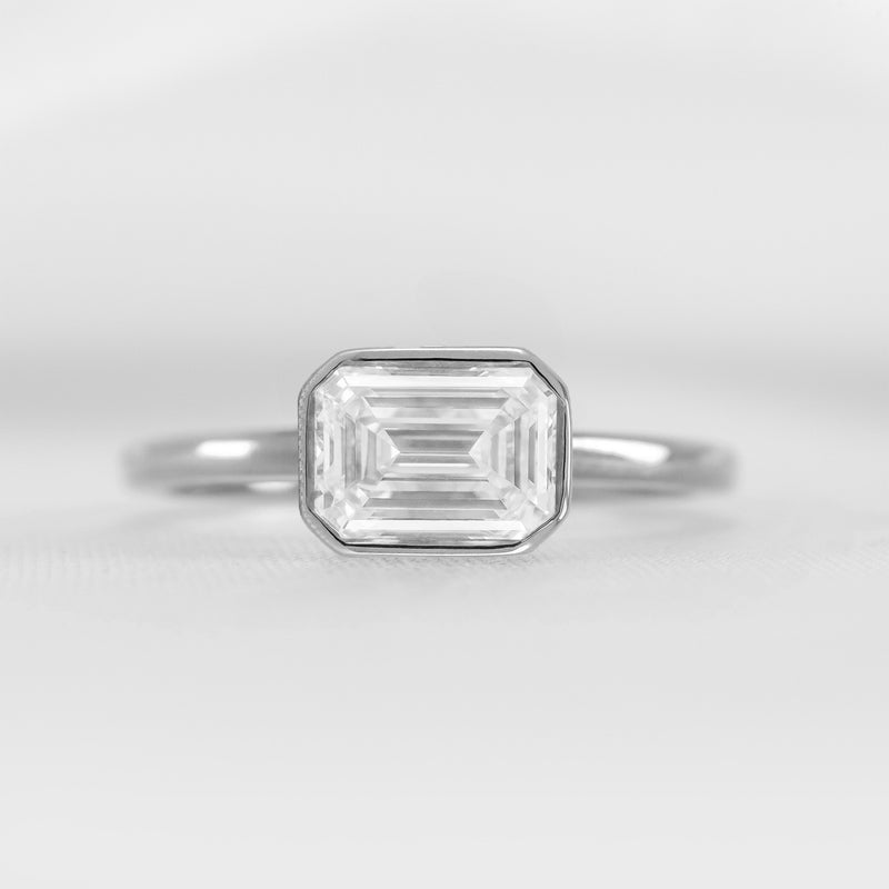 Shown in 1.75 Carat * The Nova Bezel East West Diamond Ring | Lisa Robin