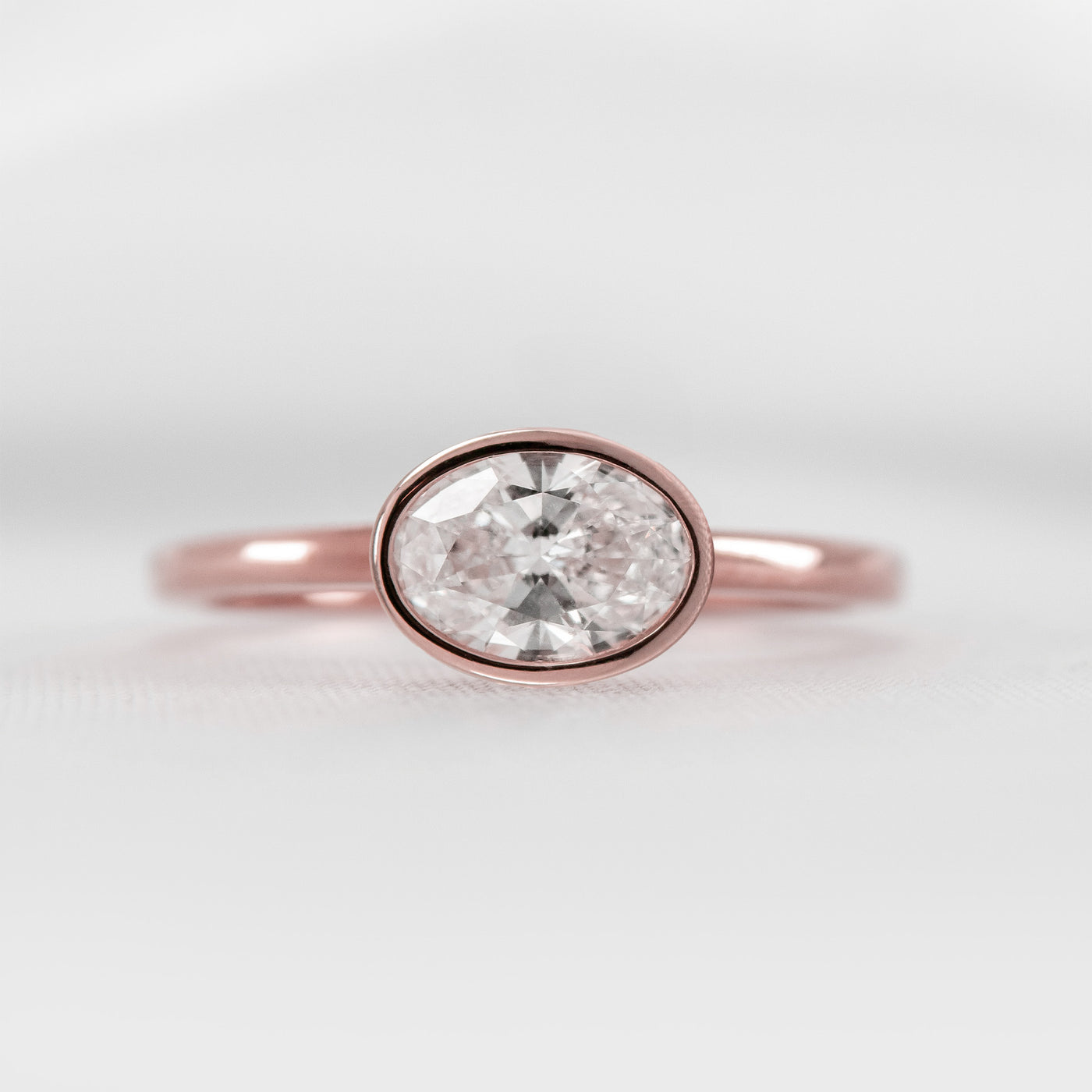 Shown in 1.5 Carat * The Nova Bezel East West Diamond Ring | Lisa Robin#shape_oval