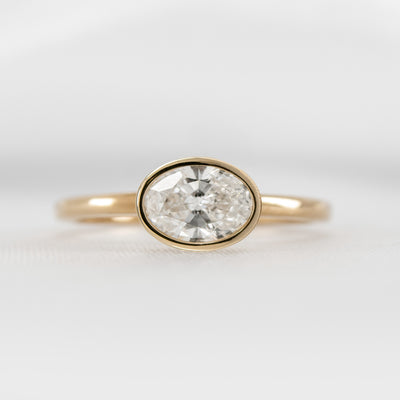 Shown in 1.5 Carat * The Nova Bezel East West Diamond Ring | Lisa Robin#shape_oval