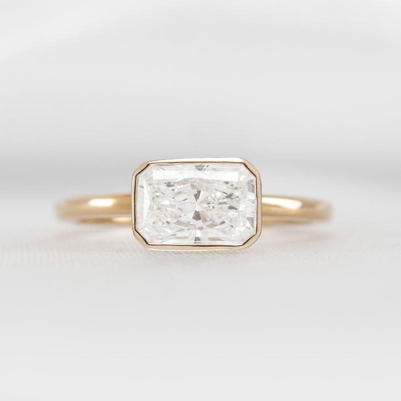 Shown in 1.75 Carat * The Nova Bezel East West Diamond Ring | Lisa Robin