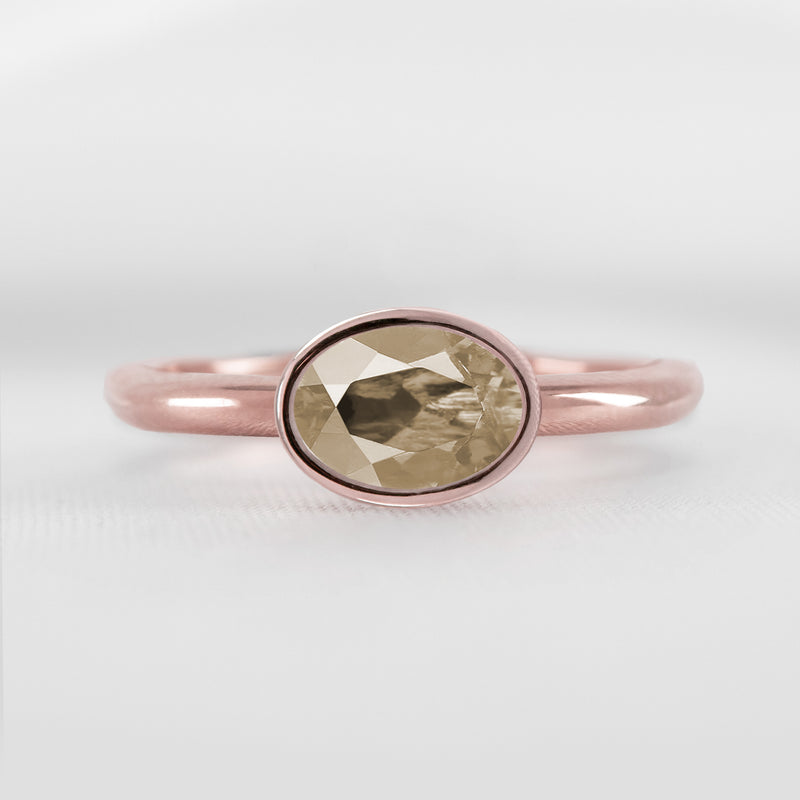 Shown in 1.30 Carat Champagne Diamond* The Nova Champagne DiamondEast West Bezel Engagement Ring | Lisa Robin