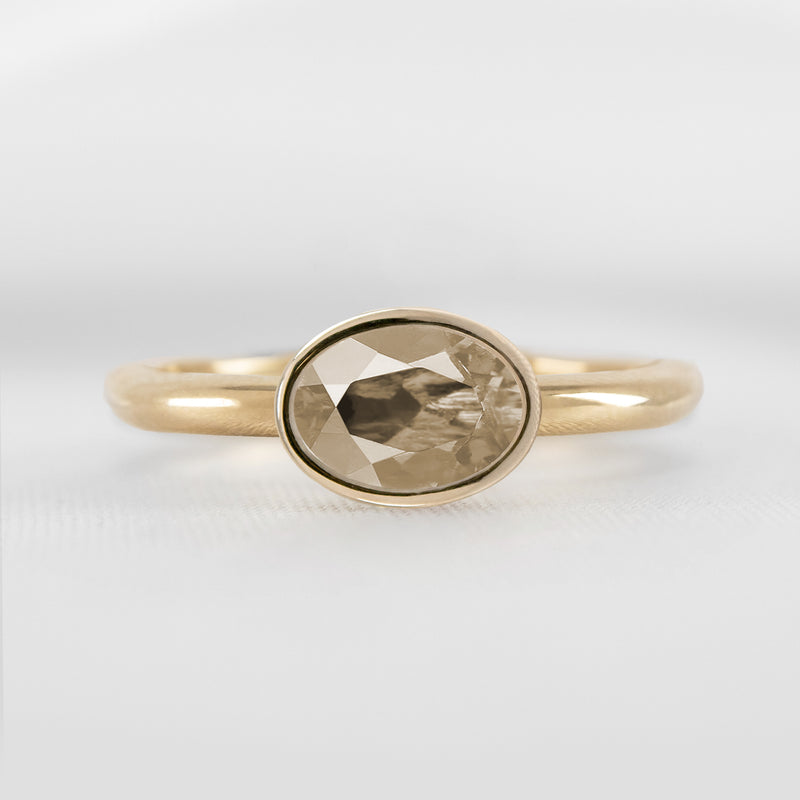 Shown in 1.30 Carat Champagne Diamond* The Nova Champagne DiamondEast West Bezel Engagement Ring | Lisa Robin