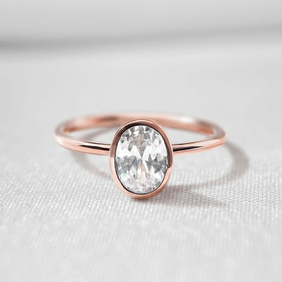 Shown in 1.0 carat " The Nova Bezel Diamond Engagement Ring | Lisa Robin#18k-rose-gold