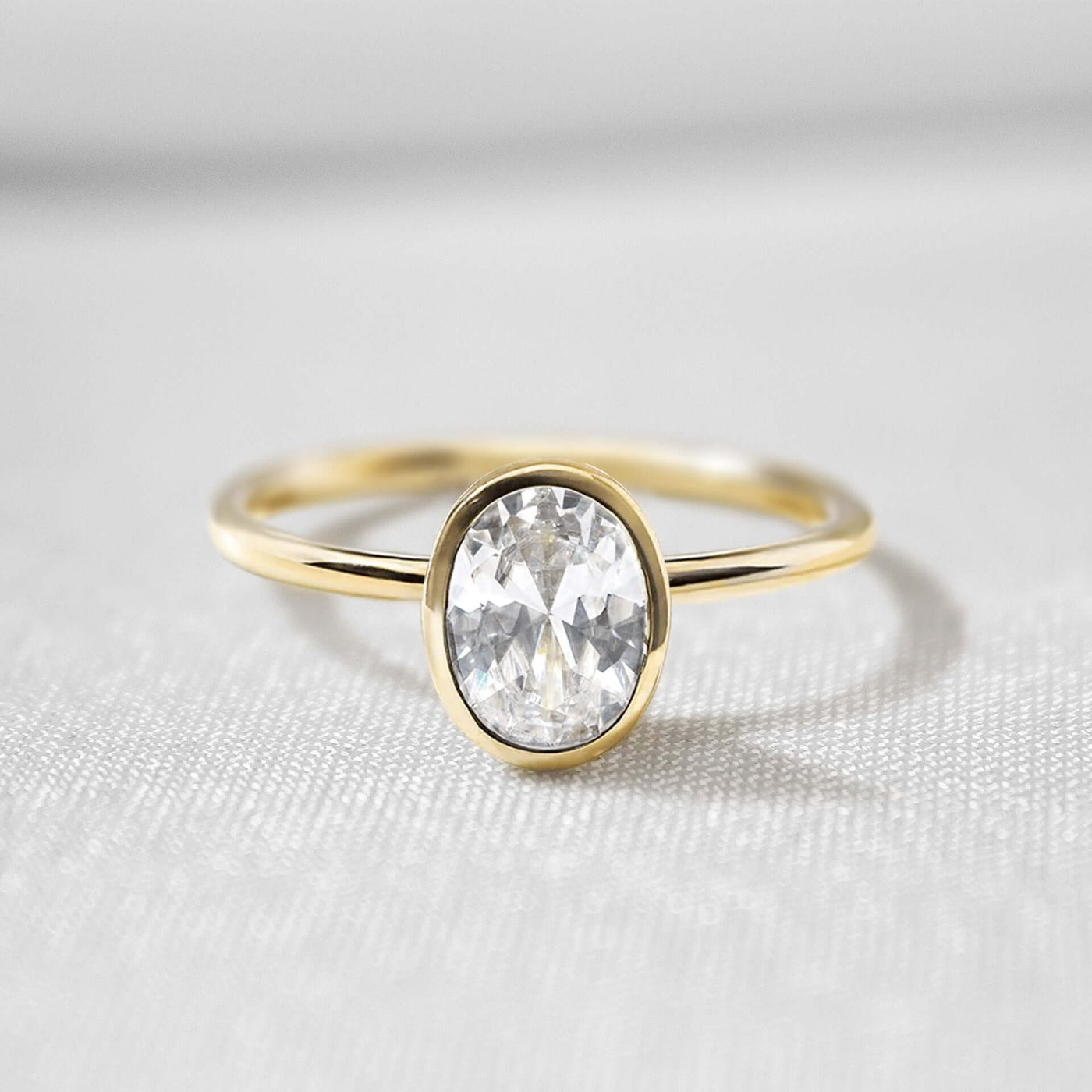 Shown in 1.0 carat " The Nova Bezel Diamond Engagement Ring | Lisa Robin#18k-yellow-gold