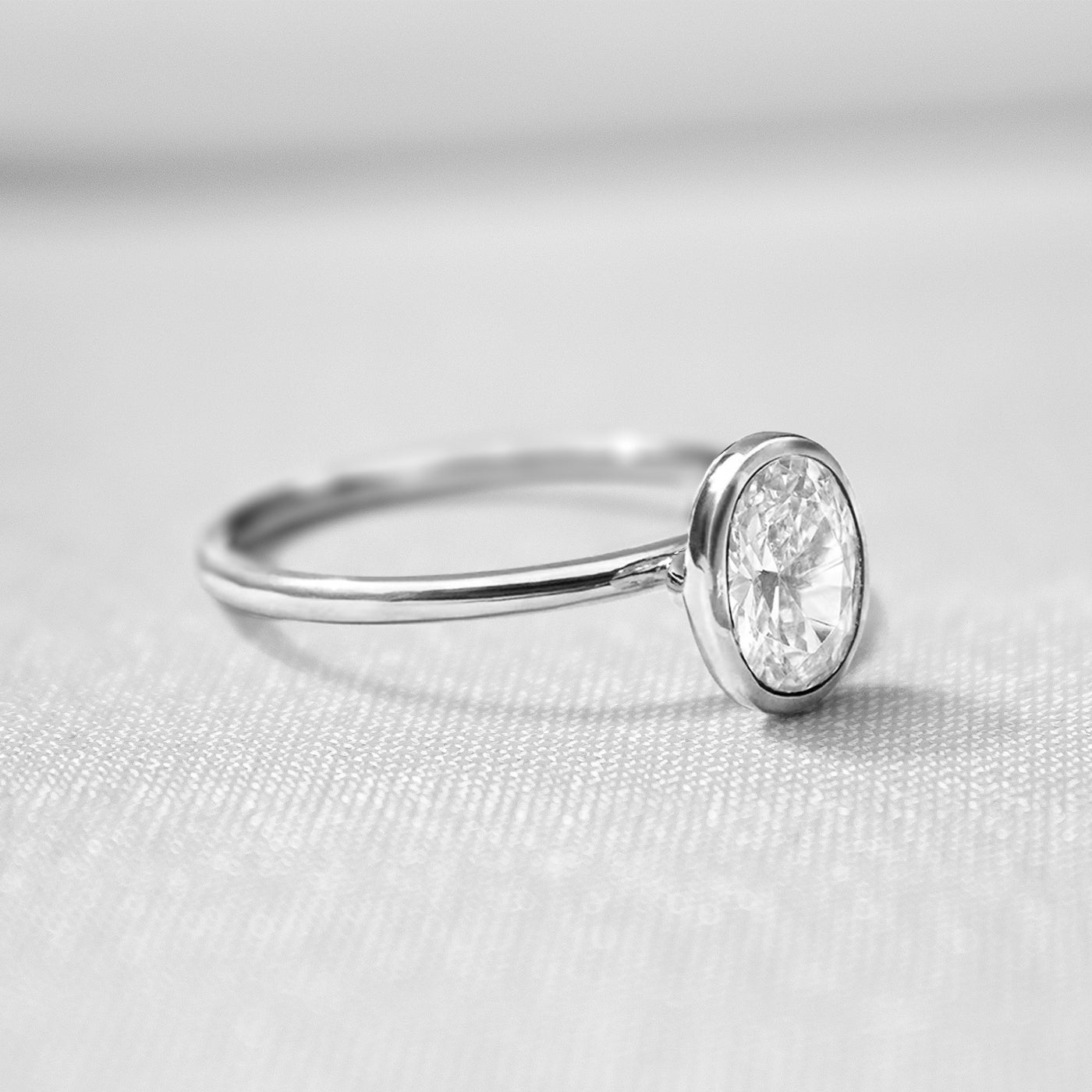 Shown in 1.0 carat " The Nova Bezel Diamond Engagement Ring | Lisa Robin#platinum