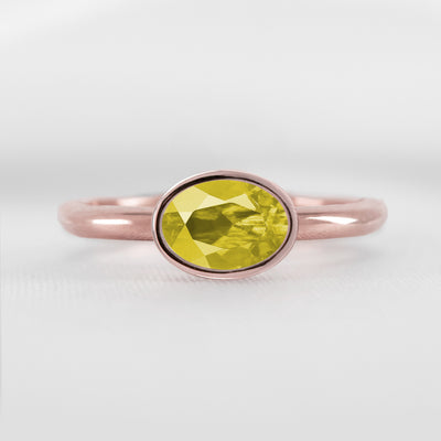 The Nova Yellow Diamond East-West Bezel Engagement Ring