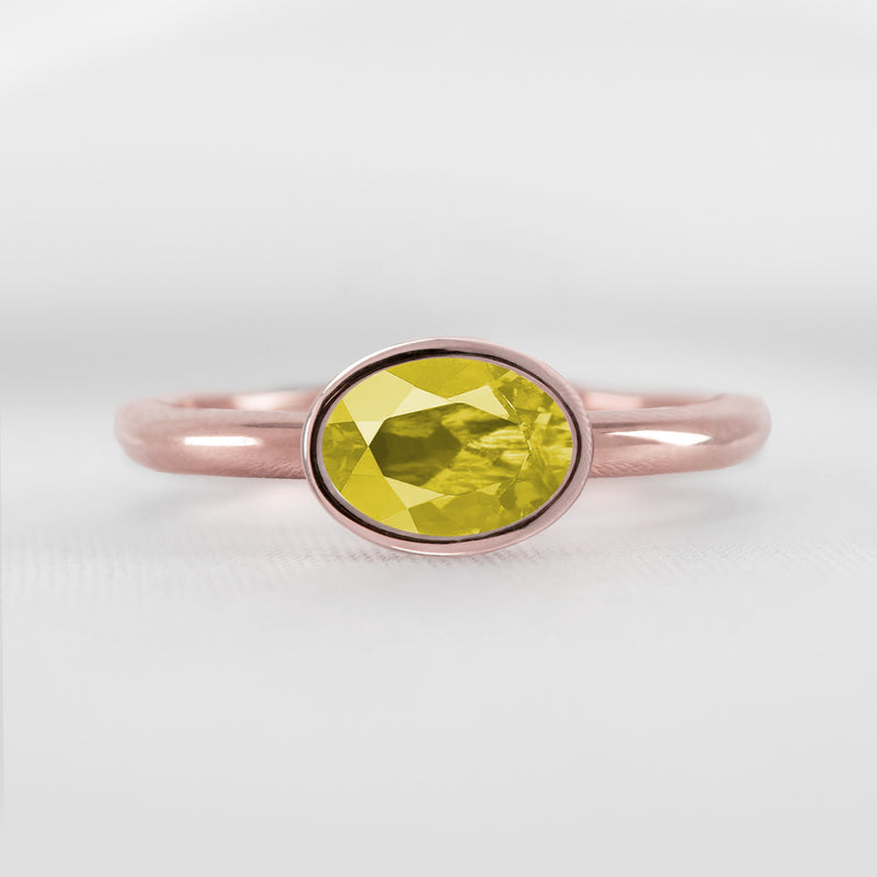 The Nova Yellow Diamond East-West Bezel Engagement Ring