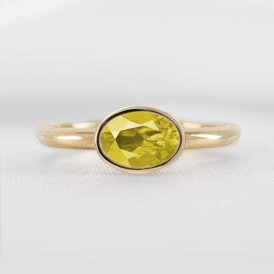 The Nova Yellow Diamond East-West Bezel Engagement Ring