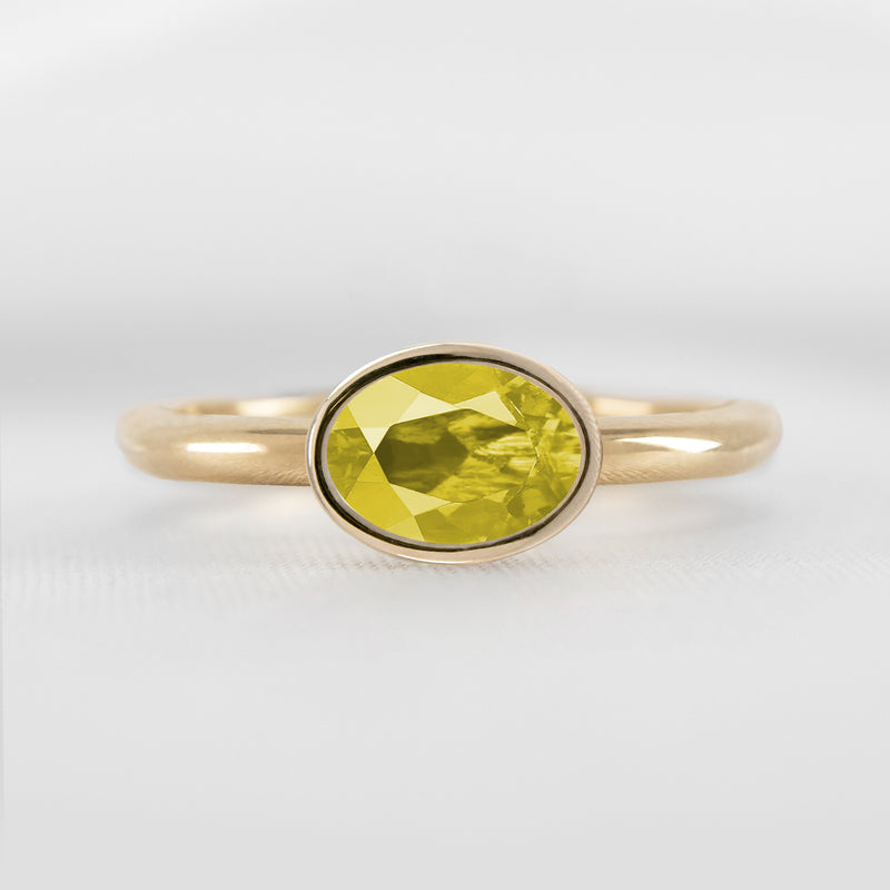 The Nova Yellow Diamond East-West Bezel Engagement Ring