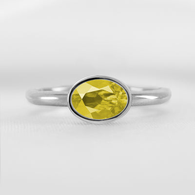 The Nova Yellow Diamond East-West Bezel Engagement Ring