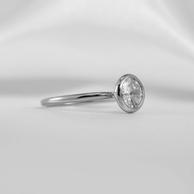 Shown in 1.0 Carat * The Nova Bezel Diamond Engagement Ring | Lisa Robin#color_18k-white-gold