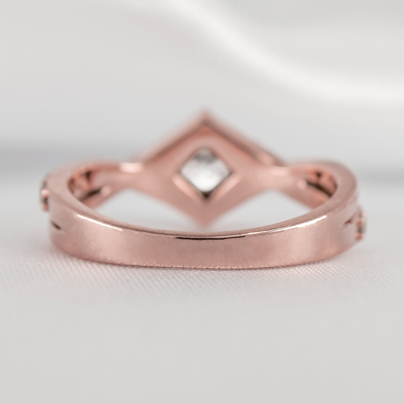 The Oakley Twist Princess Cut .091 Carat Diamond Engagement Ring - Lisa Robin