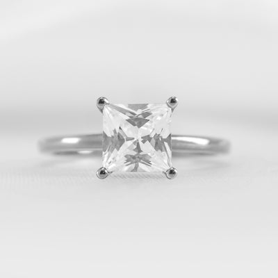 Shown in 1.5 carat Diamond* The Olivia Diamond Solitaire Engagement Ring | Lisa Robin#color_platinum