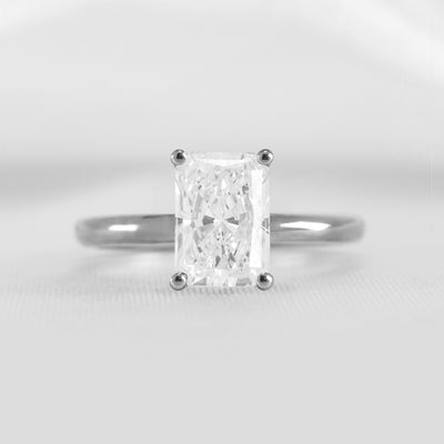 Shown in 2.0 carat Diamond* The Olivia Diamond Solitaire Engagement Ring | Lisa Robin#color_platinum