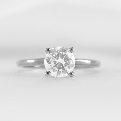 Shown in 1.0 carat Diamond* The Olivia Diamond Solitaire Engagement Ring | Lisa Robin#color_platinum
