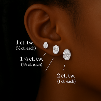 Sustainably Lab Created Oval Diamond Stud Earrings - Lisa Robin#color_14K-yellow-gold