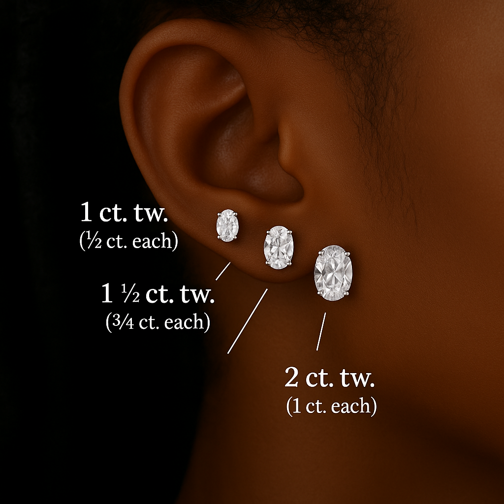 Sustainably Lab Created Oval Diamond Stud Earrings - Lisa Robin#color_14K-white-gold