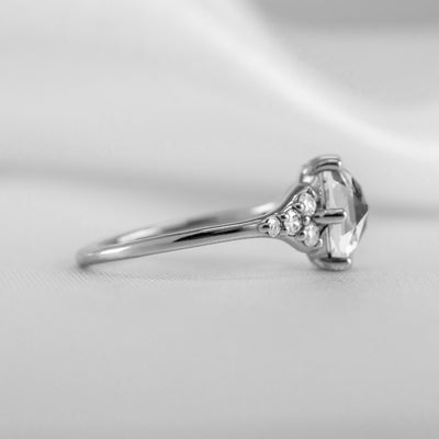Shown in 1.35 carat Diamond* The Parker Rose Cut Diamond Ring | Lisa Robin#color_14k-white-gold