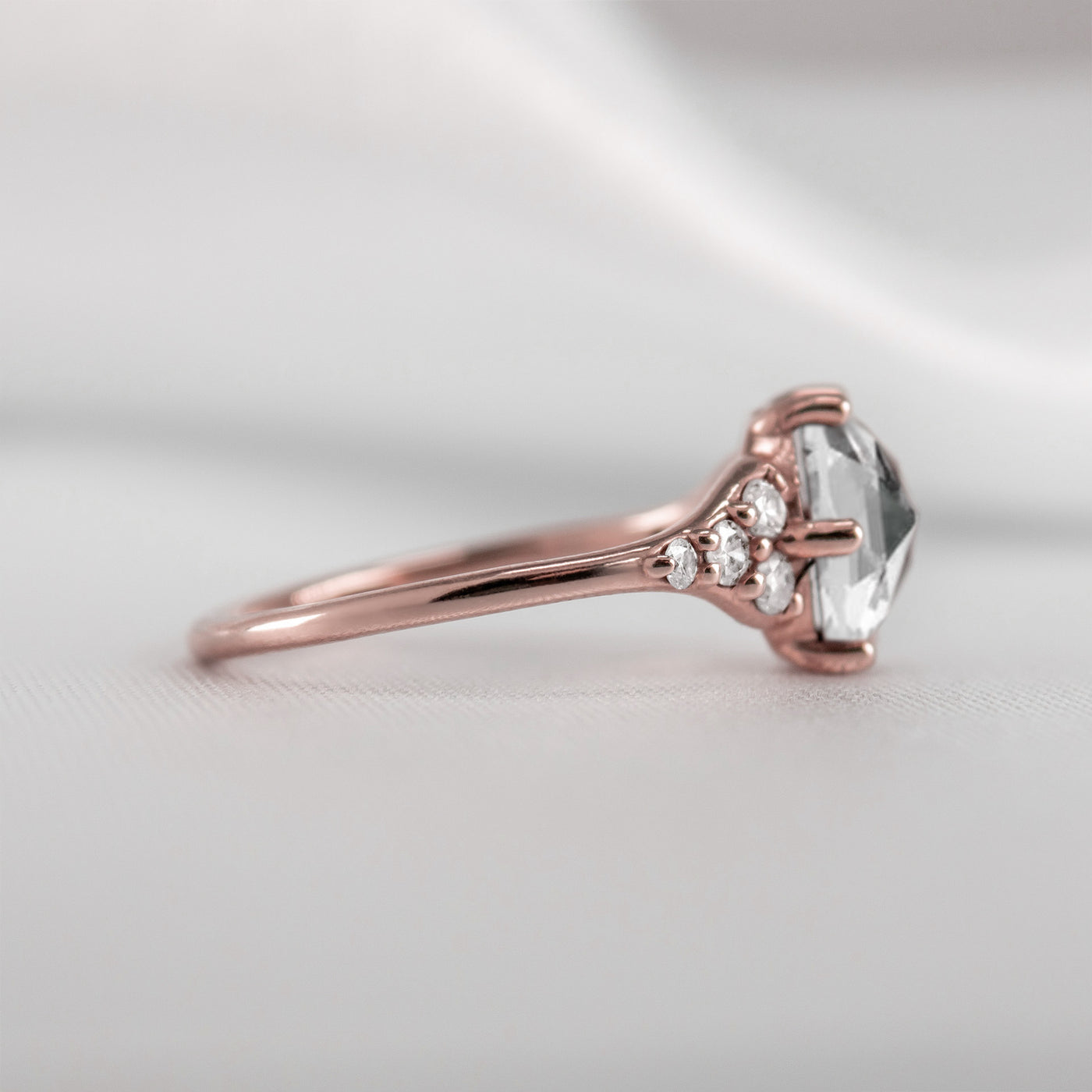 The Parker Rustic Diamond Cluster Ring - Lisa Robin#color_14k-rose-gold