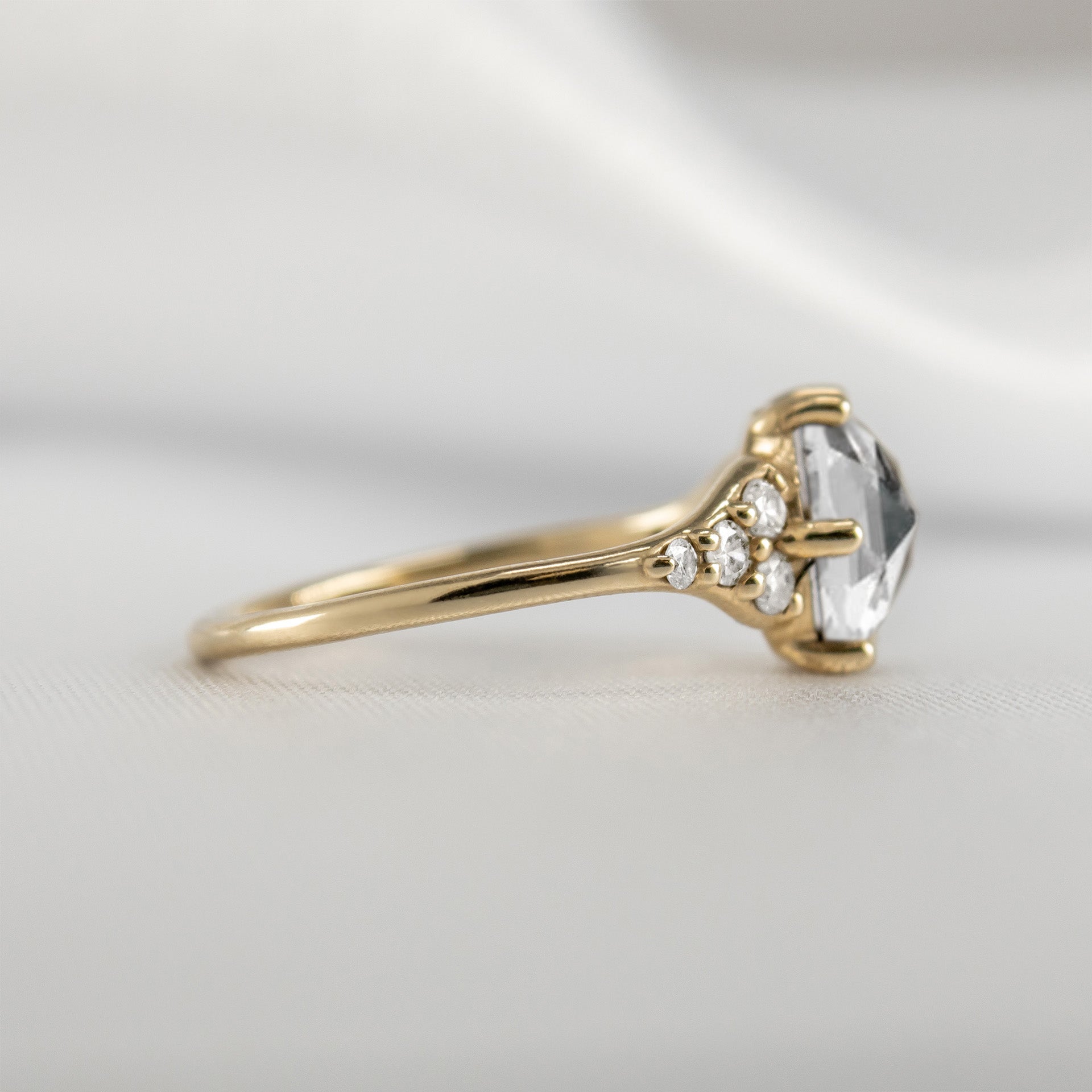 Shown in 1.35 carat Diamond* The Parker Rose Cut Diamond Ring | Lisa Robin#color_14k-yellow-gold