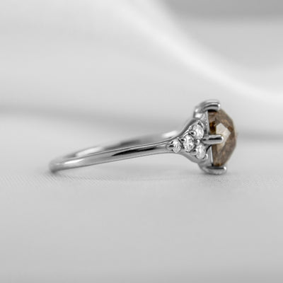 The Parker Rustic Diamond Cluster Ring | Lisa Robin#color_14k-white-gold