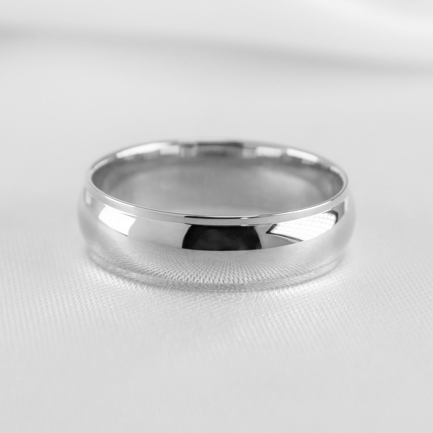 The Percy Domed Step Edge Wedding Ring | Lisa Robin#color_platinum