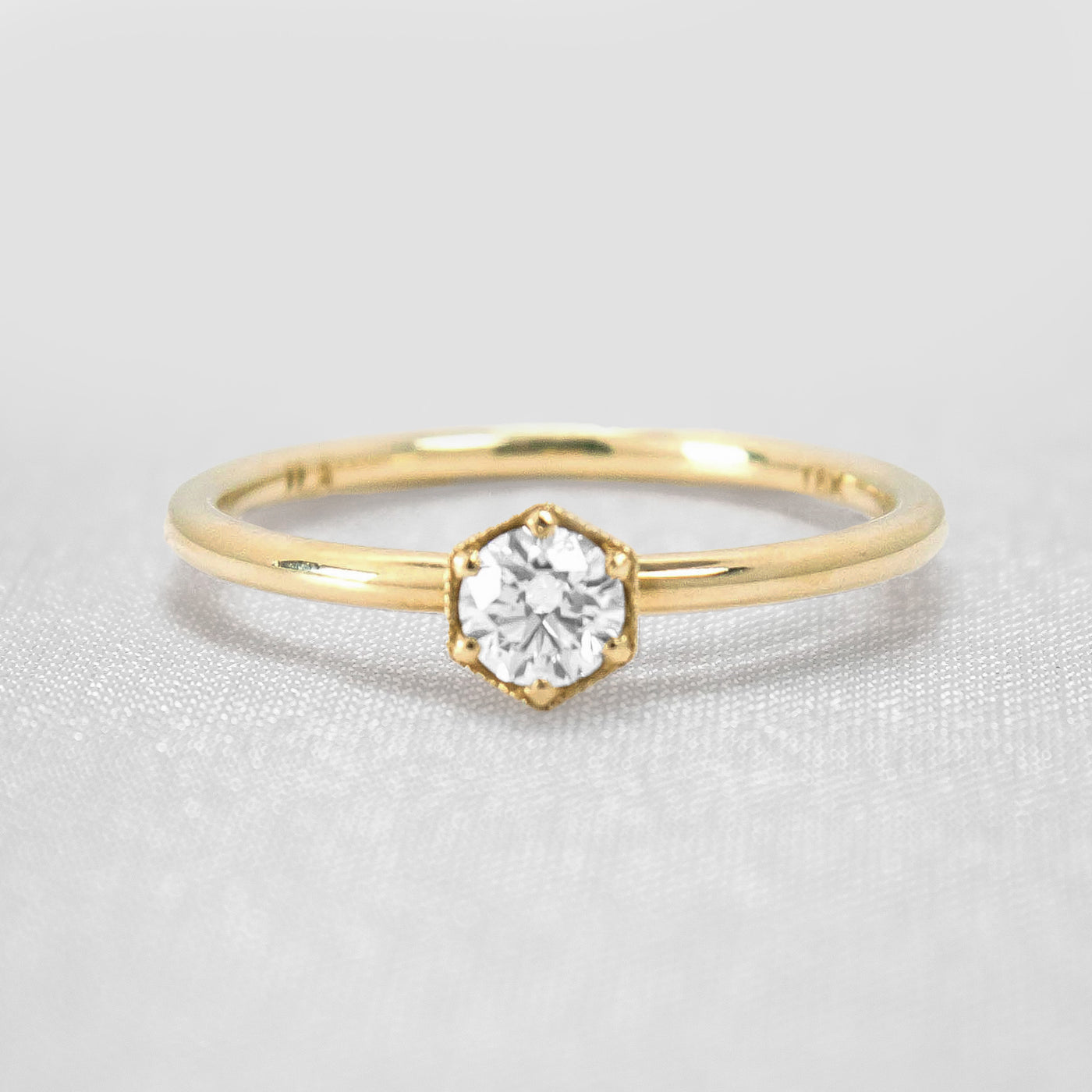 The Genevieve 1/3 Carat Diamond Hexagon Engagement Ring - Lisa Robin