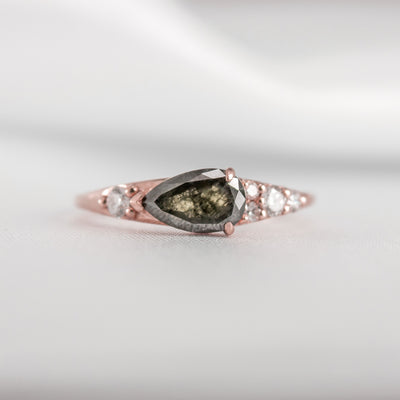 The Peyton Salt and Pepper Pear Diamond Ring | Lisa Robin#color_14k-rose-gold