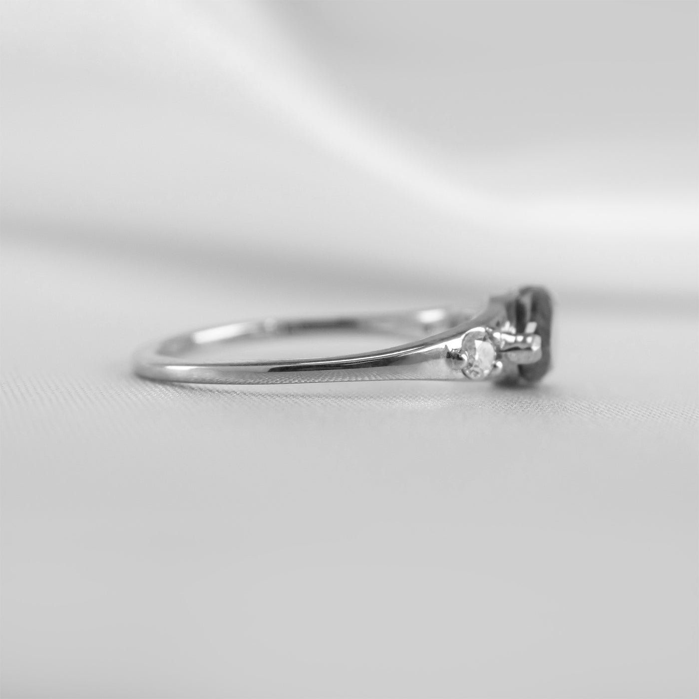 The Peyton Salt and Pepper Pear Diamond Ring | Lisa Robin#color_14k-white-gold