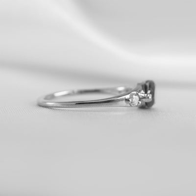 The Peyton Salt and Pepper Pear Diamond Ring | Lisa Robin#color_14k-white-gold