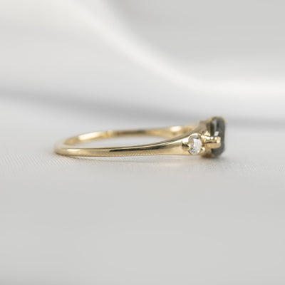 The Peyton Salt and Pepper Pear Diamond Ring | Lisa Robin#color_14k-yellow-gold