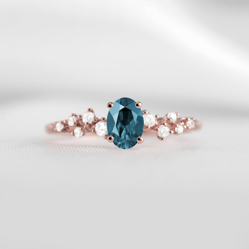 Shown in 1.0 carat Blue Diamond*The Polaris Blue and White Diamond Engagement Ring | Lisa Robin