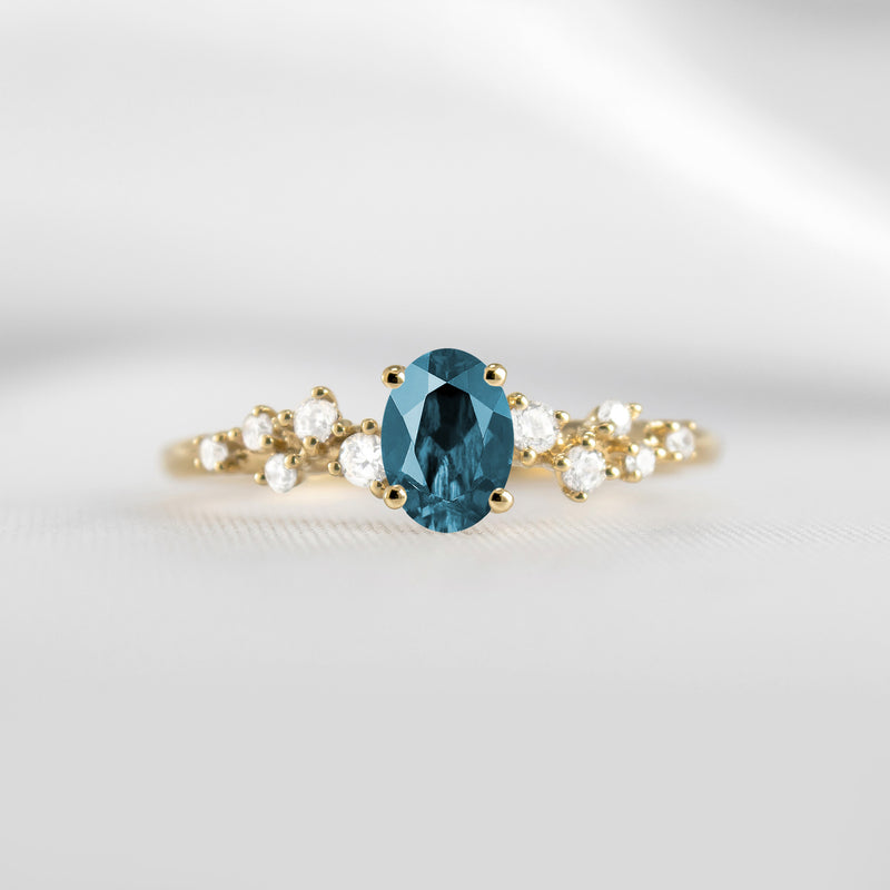 Shown in 1.0 carat Blue Diamond*The Polaris Blue and White Diamond Engagement Ring | Lisa Robin