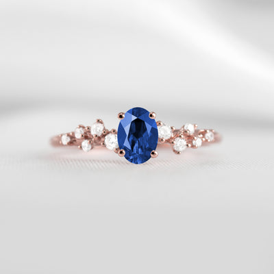Shown in 1.0 carat Blue Sapphire*The Polaris Sapphire Engagement Ring | Lisa Robin#color_14k-rose-gold
