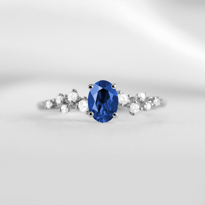 Shown in 1.0 carat Blue Sapphire*The Polaris Sapphire Engagement Ring | Lisa Robin