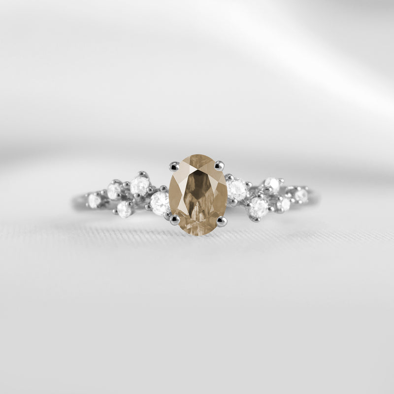 Shown in 1.0 carat Champagne Diamond*The Polaris Sapphire Engagement Ring | Lisa Robin