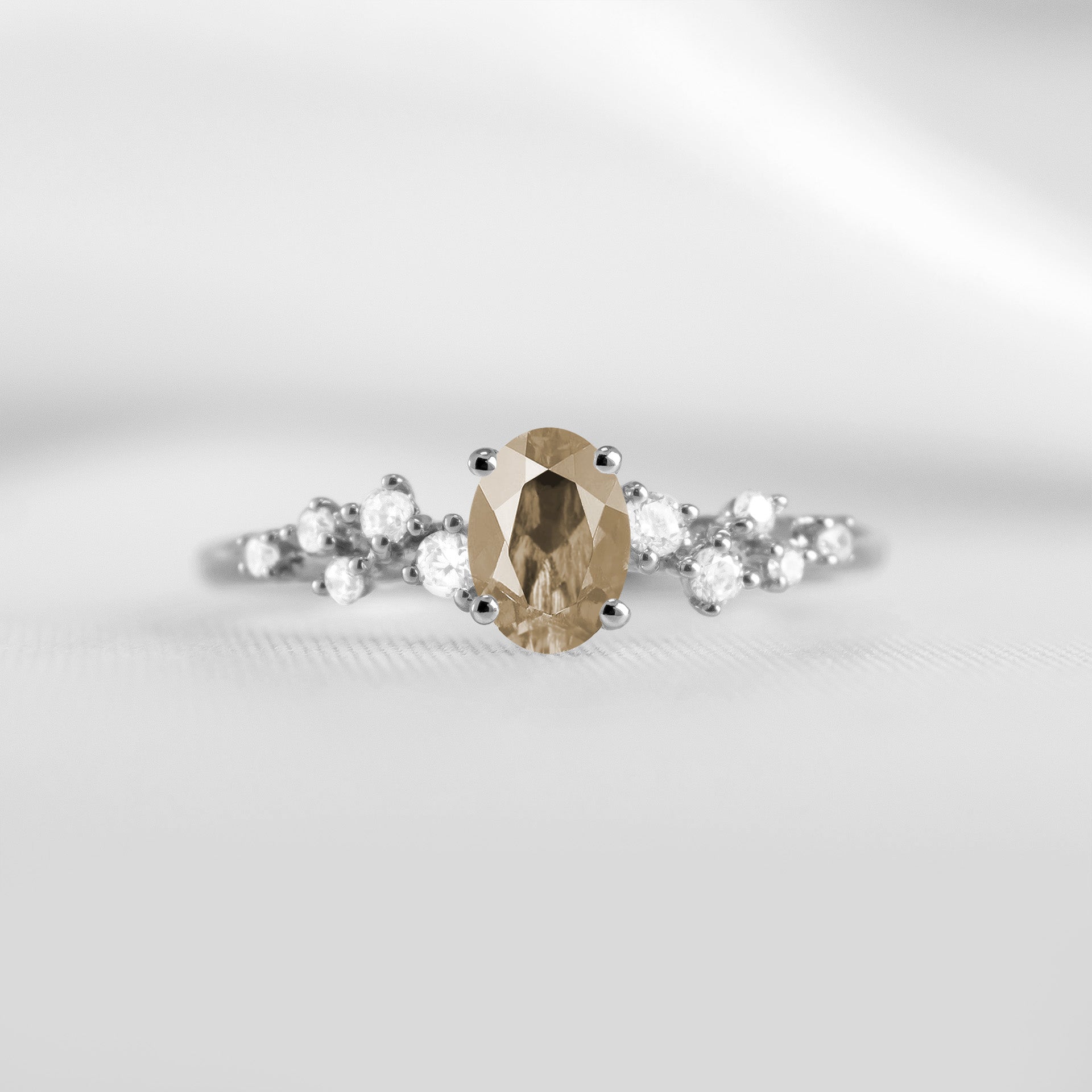 Shown in 1.0 carat Champagne Diamond*The Polaris Sapphire Engagement Ring | Lisa Robin#color_14k-white-gold