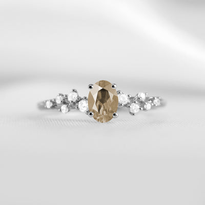 Shown in 1.0 carat Champagne Diamond*The Polaris Sapphire Engagement Ring | Lisa Robin#color_14k-white-gold