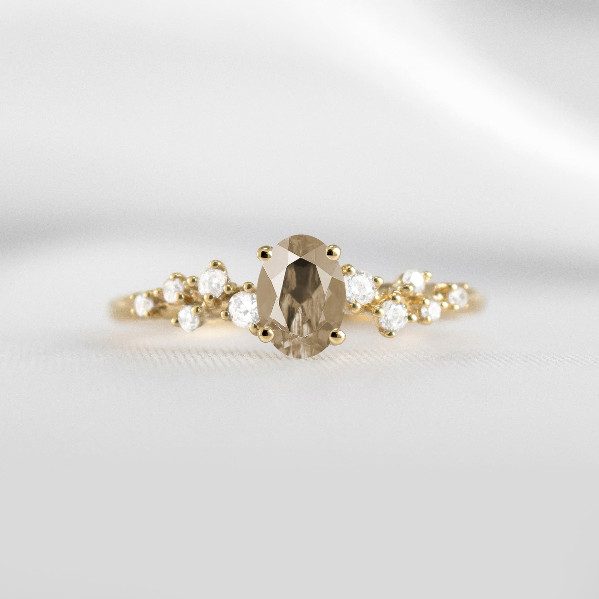 Shown in 1.0 carat Champagne Diamond*The Polaris Sapphire Engagement Ring | Lisa Robin#color_14k-yellow-gold