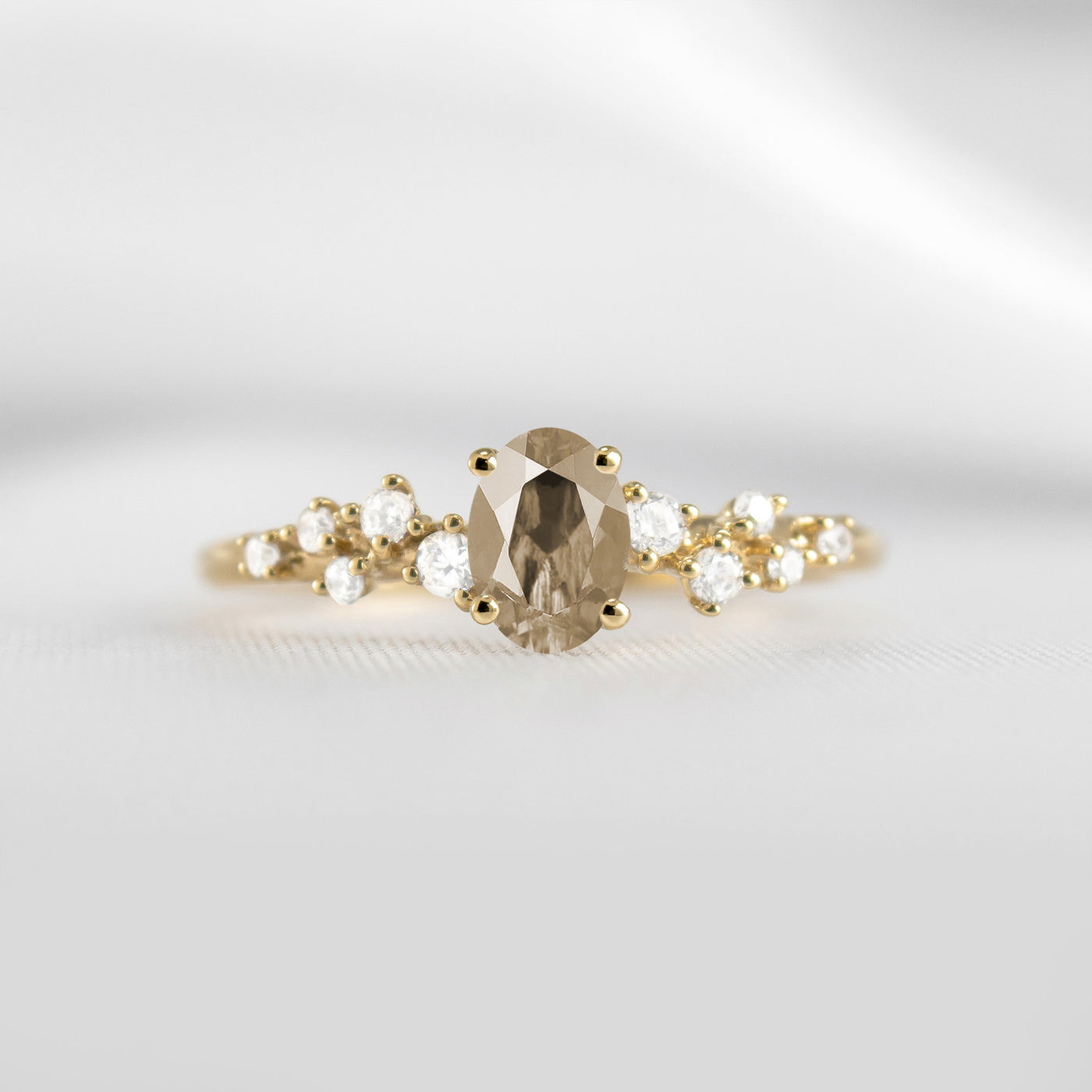 Shown in 1.0 carat Champagne Diamond*The Polaris Sapphire Engagement Ring | Lisa Robin#color_14k-yellow-gold