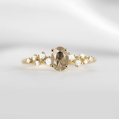 Shown in 1.0 carat Champagne Diamond*The Polaris Sapphire Engagement Ring | Lisa Robin#color_14k-yellow-gold