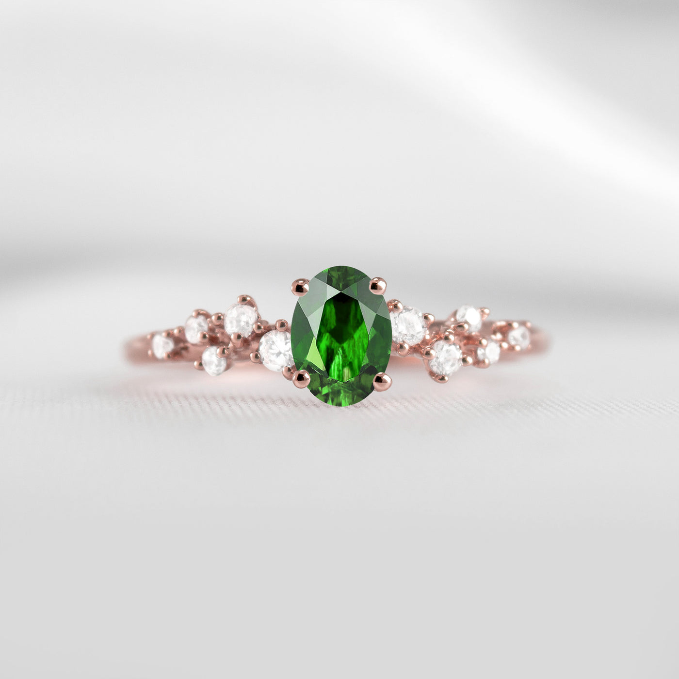 Shown in 1.0 carat Green Diamond*The Polaris Sapphire Engagement Ring | Lisa Robin#color_14k-rose-gold