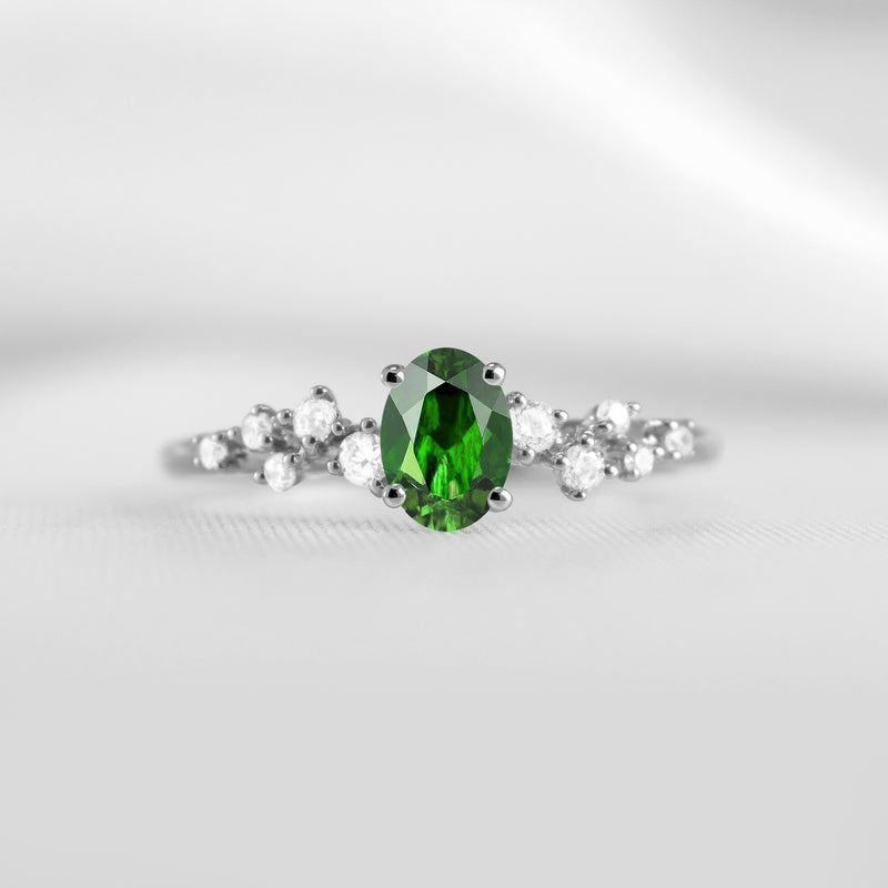 Shown in 1.0 carat Green Diamond*The Polaris Sapphire Engagement Ring | Lisa Robin