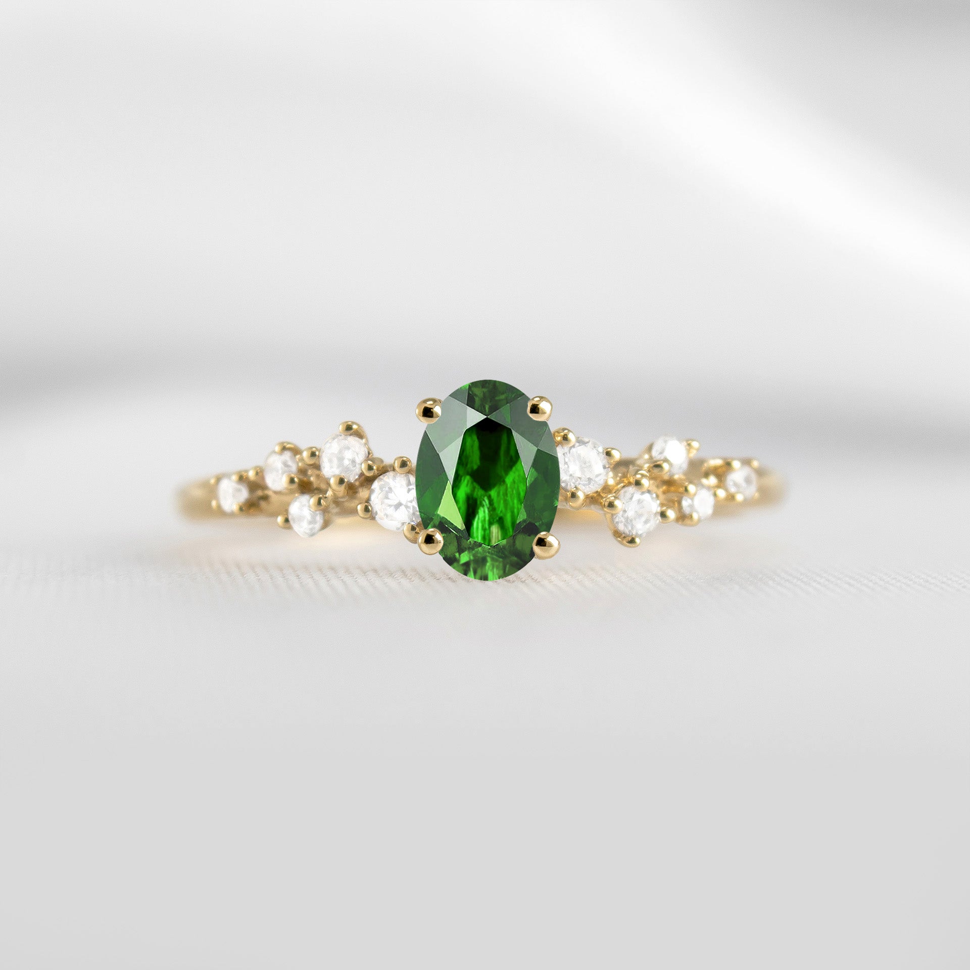 Shown in 1.0 carat Green Diamond*The Polaris Sapphire Engagement Ring | Lisa Robin#color_14k-yellow-gold